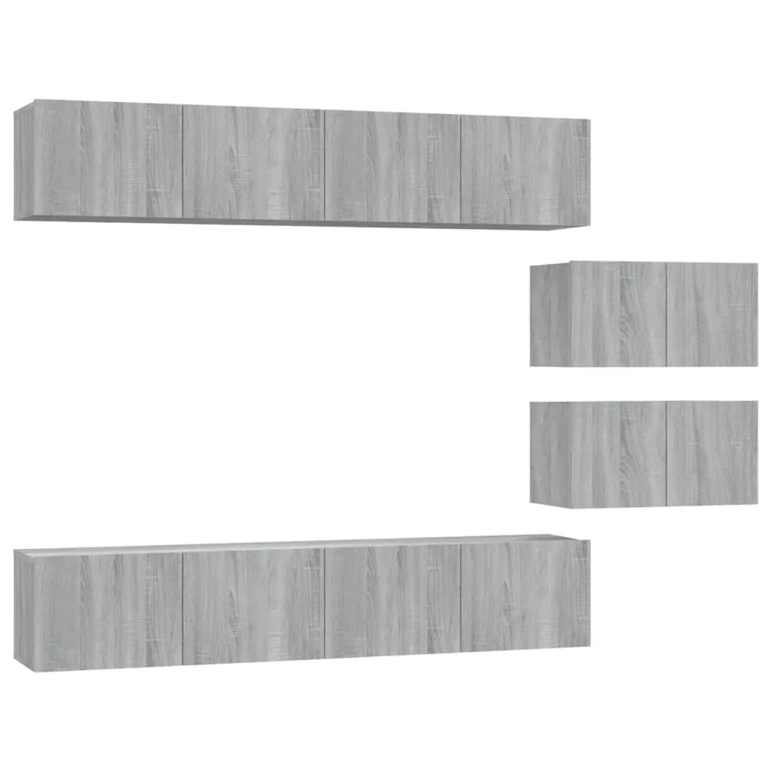 vidaXL 6-Tlg TV-Schrank-Set Grau Sonoma Holzwerkstoff 3114604