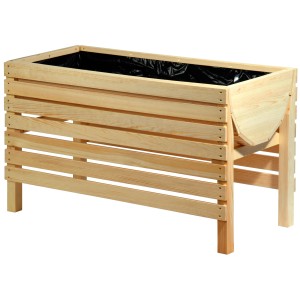 Dobar Hochbeet aus Kiefernholz, 60x100x45 cm, mit Pflanzfolie. Ideal für Garten und Terrasse.