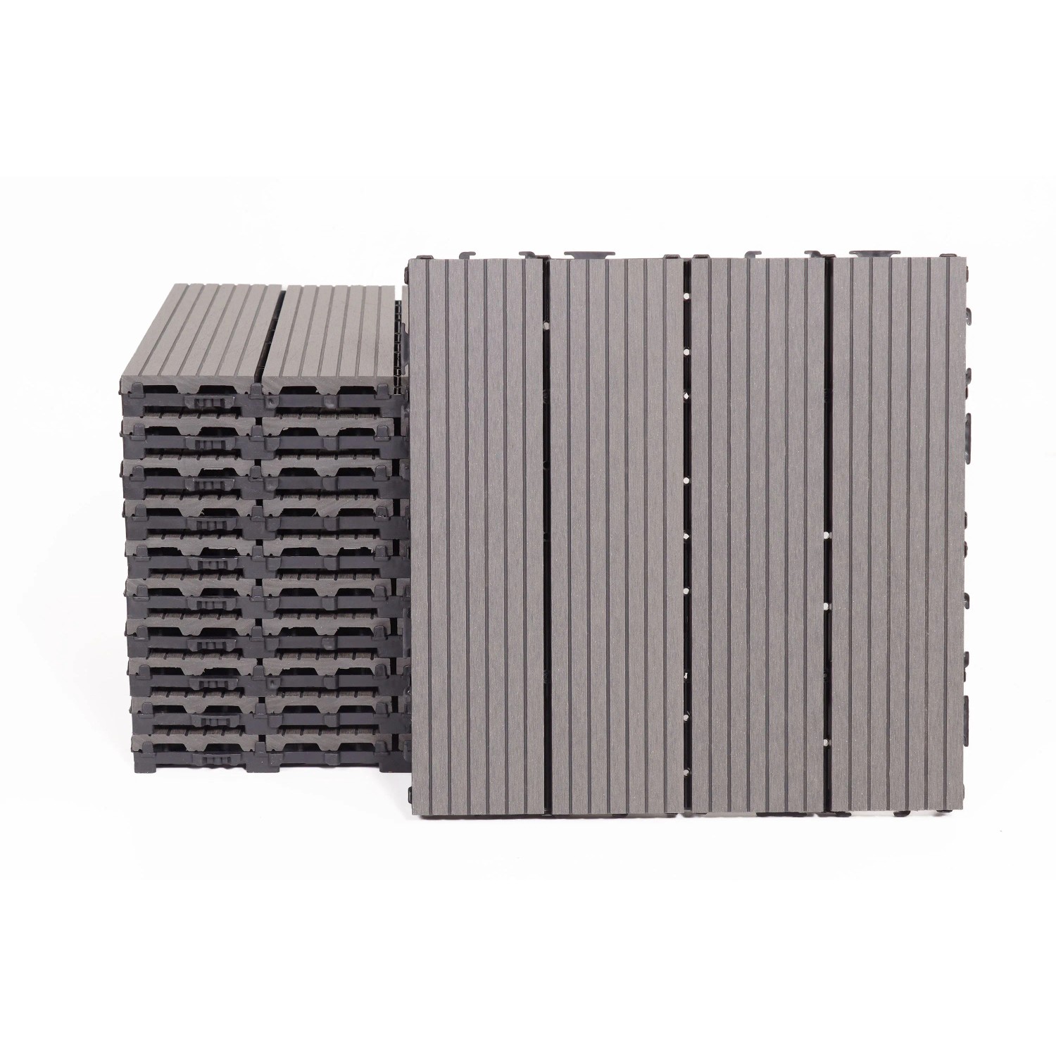 WPC Fliesen 11er Set Grau