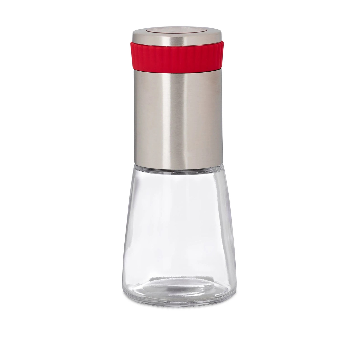 Relaxdays Chilimühle Glas Edelstahl Kräutermahlwerk Manuell Nachfüllbar 16 cm x 6,5 cm 250 g