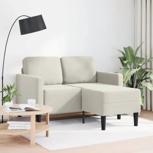 vidaXL 2-Sitzer-Sofa mit Chaiselongue L-Form Creme 125 cm Samt 4107075