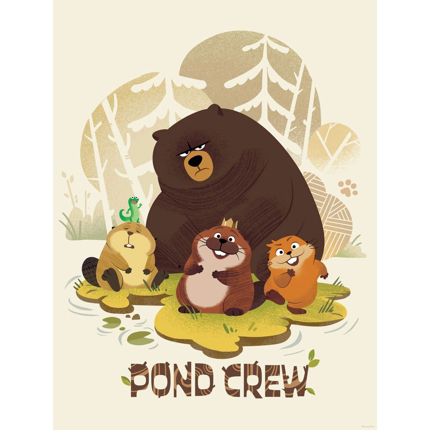 Komar Wandbild Disney Pixar Hoppers Pond Crew 30 cm x 40 cm Grün