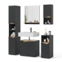 Vicco Badmöbel-Set Marelle, 5-teilig in Anthrazit/Artisan-Eiche mit Spiegel, Waschbeckenunterschrank und Hochschränken.