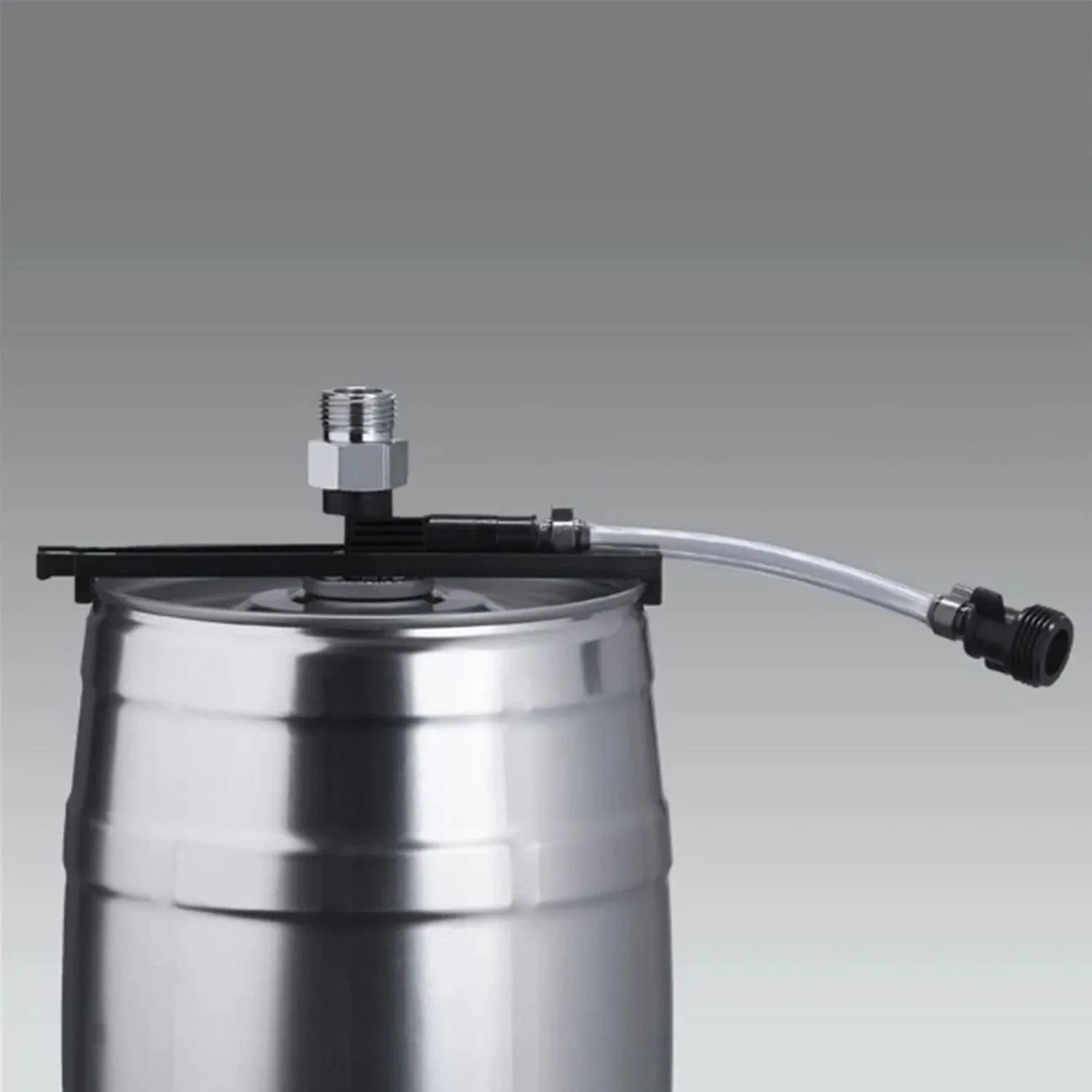 Ich-Zapfe Bierfass Adapter Flexi Tap für 5 Liter Fässer 5/8 Zoll Kohlensäure-Anschluss Silber Metall_4