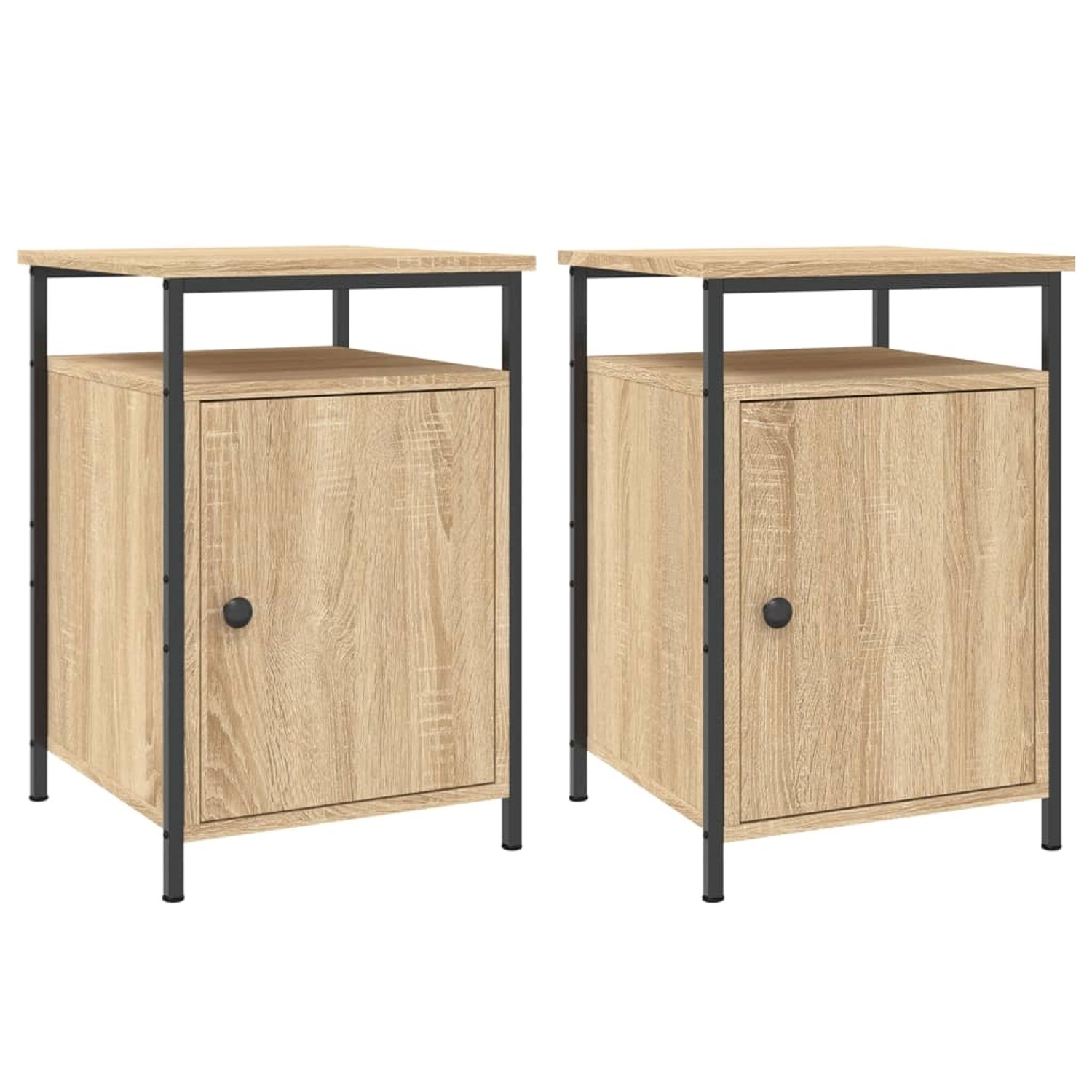 vidaXL Nachttische 2 Stk Sonoma-Eiche 40x42x60 cm Holzwerkstoff Modell 5 günstig online kaufen