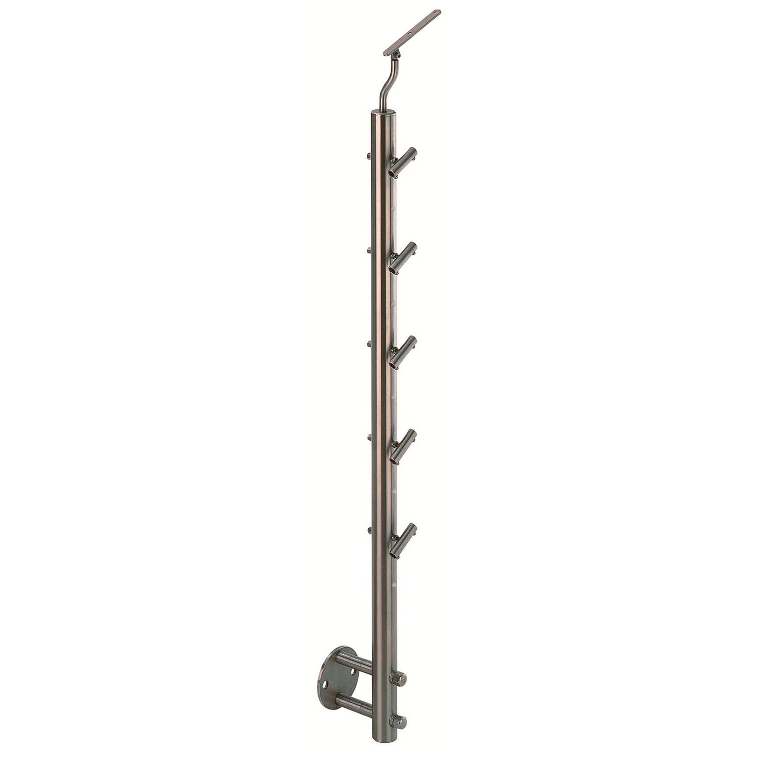 Geländerstütze rund V2A mit Rundstabhalter 100 cm