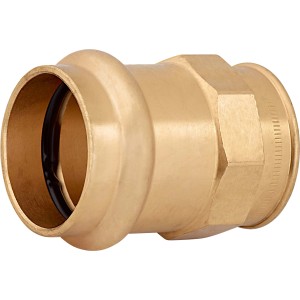 LUX Übergangsmuffe aus Rotguss, 28 mm x 30,3 mm (Rp 1) für Pressfittings.