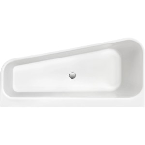 Ottofond Pino Raumsparwanne, 155x75 cm, Rechts, aus Sanitäracryl mit Ablaufgarnitur.