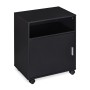 Relaxdays Rollcontainer Spanplatte Kunststoff Schwarz mit 3 Fächern 57 cm x 48 cm x 34 cm 10,5 kg