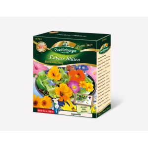 Quedlinburger Faltschachtel mit essbaren Blüten, 100g Blumenmischung für Beet und Rabatte.