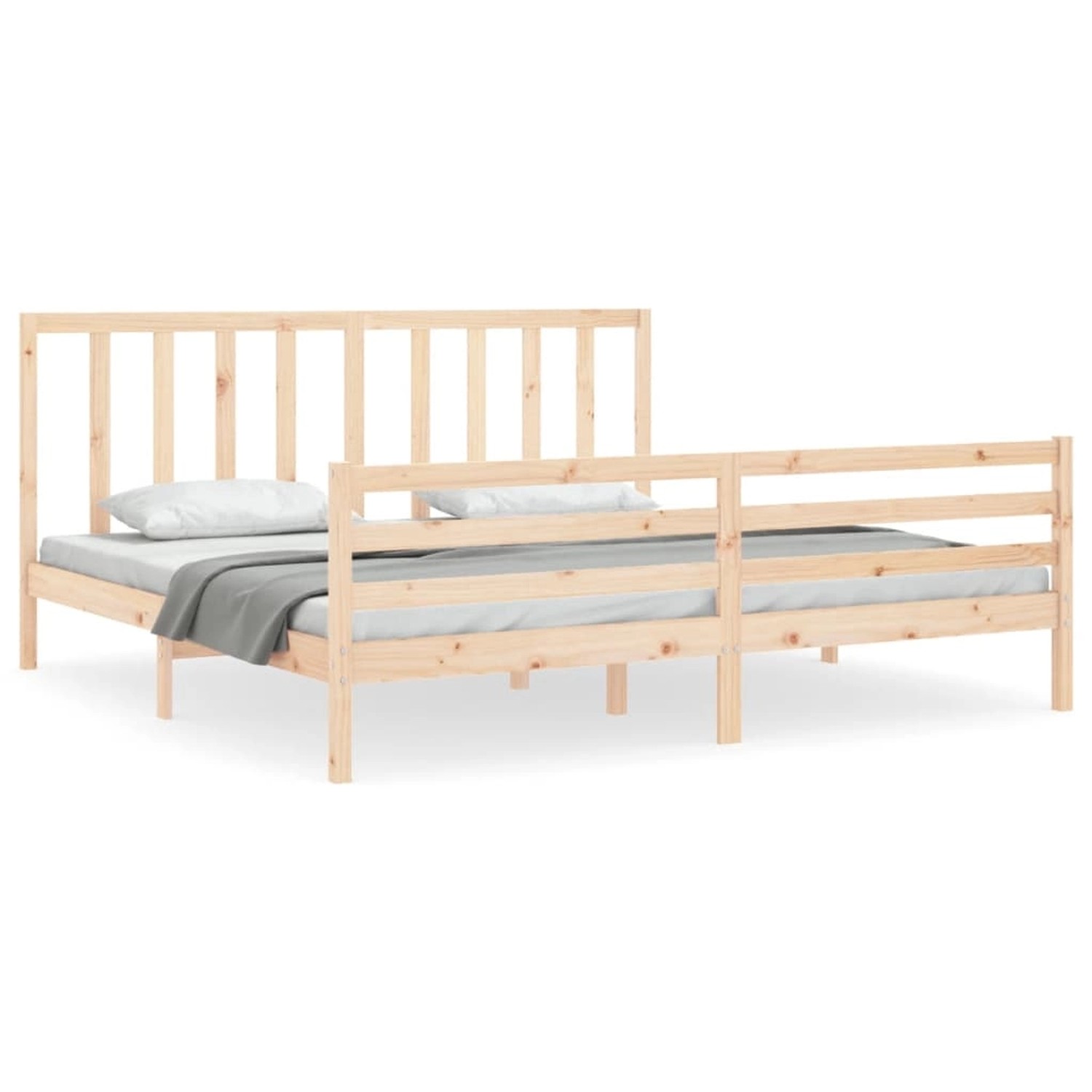 vidaXL Massivholzbett ohne Matratze 200x200 cm Kiefer 3193811 günstig online kaufen