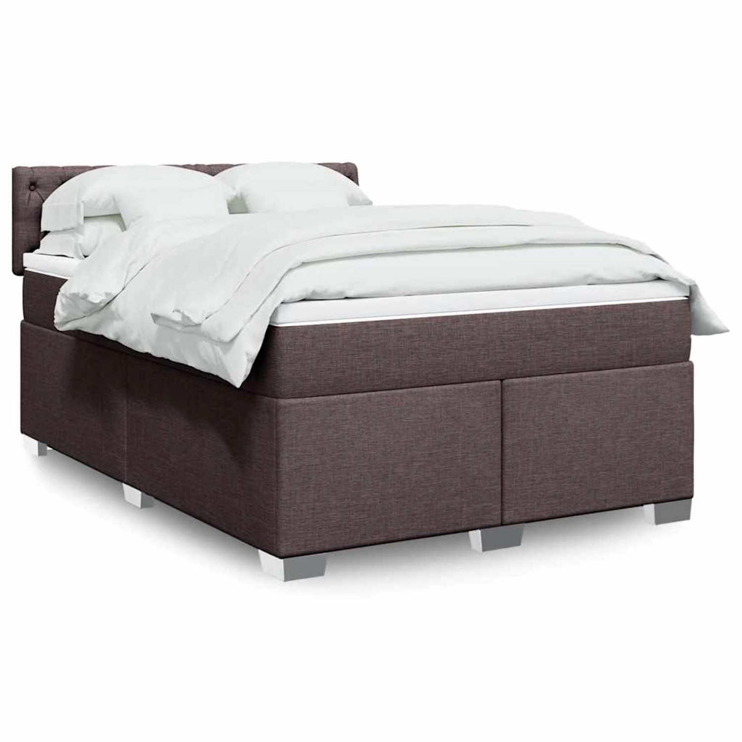 vidaXL Boxspringbett mit Matratze Dunkelbraun 140x190 cm Stoff 3288193 günstig online kaufen