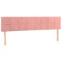 Rosa Samt Kopfteil für Boxspringbett 160x200 cm. Gepolstert mit Holzfüßen.