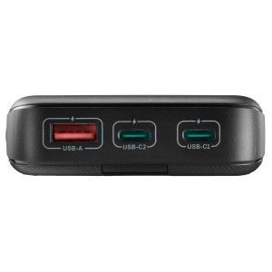 Hama Power Pack 20.000mAh Anthrazit mit USB-A und USB-C Anschlüssen.