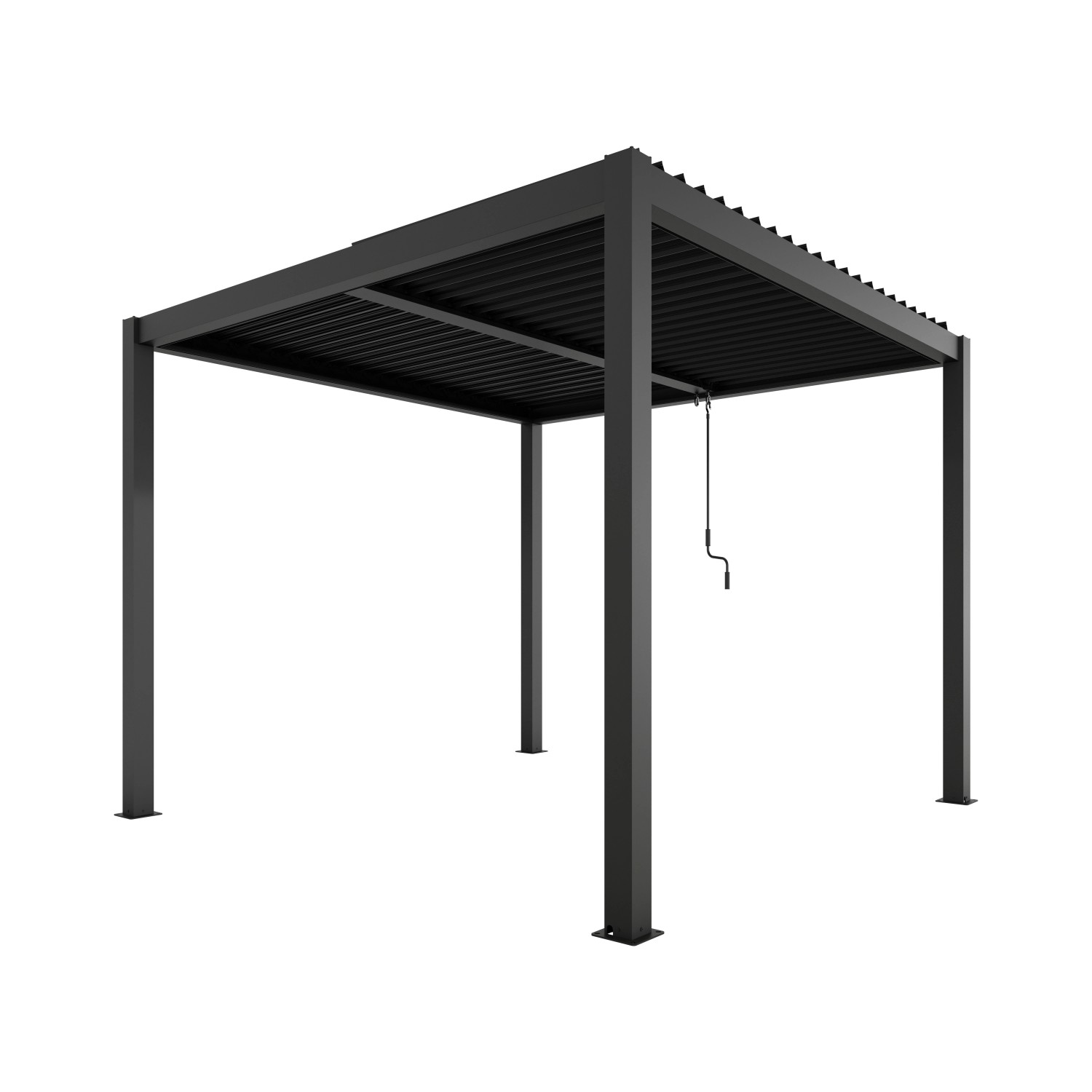 Ximax Pergola Shade, 300x300 cm, dunkelgrau, mit verstellbarem Lamellendach. Ideal für Garten & Terrasse.
