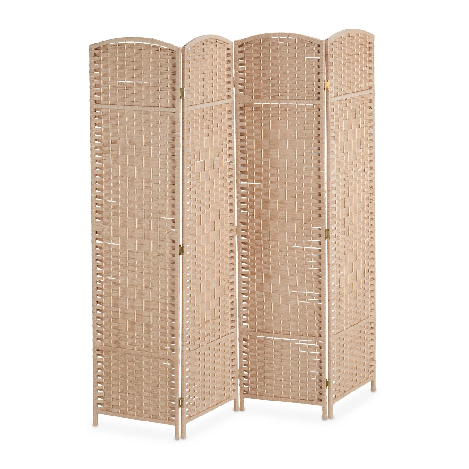 Relaxdays Paravent Holz Papier Natur 4-teilig 170 cm x 160 cm x 2 cm 4,2 kg