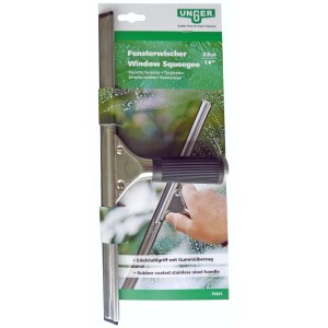 Unger Fensterwischer, 35 cm, mit Gummi-Griff für komfortables Reinigen von Glasflächen.