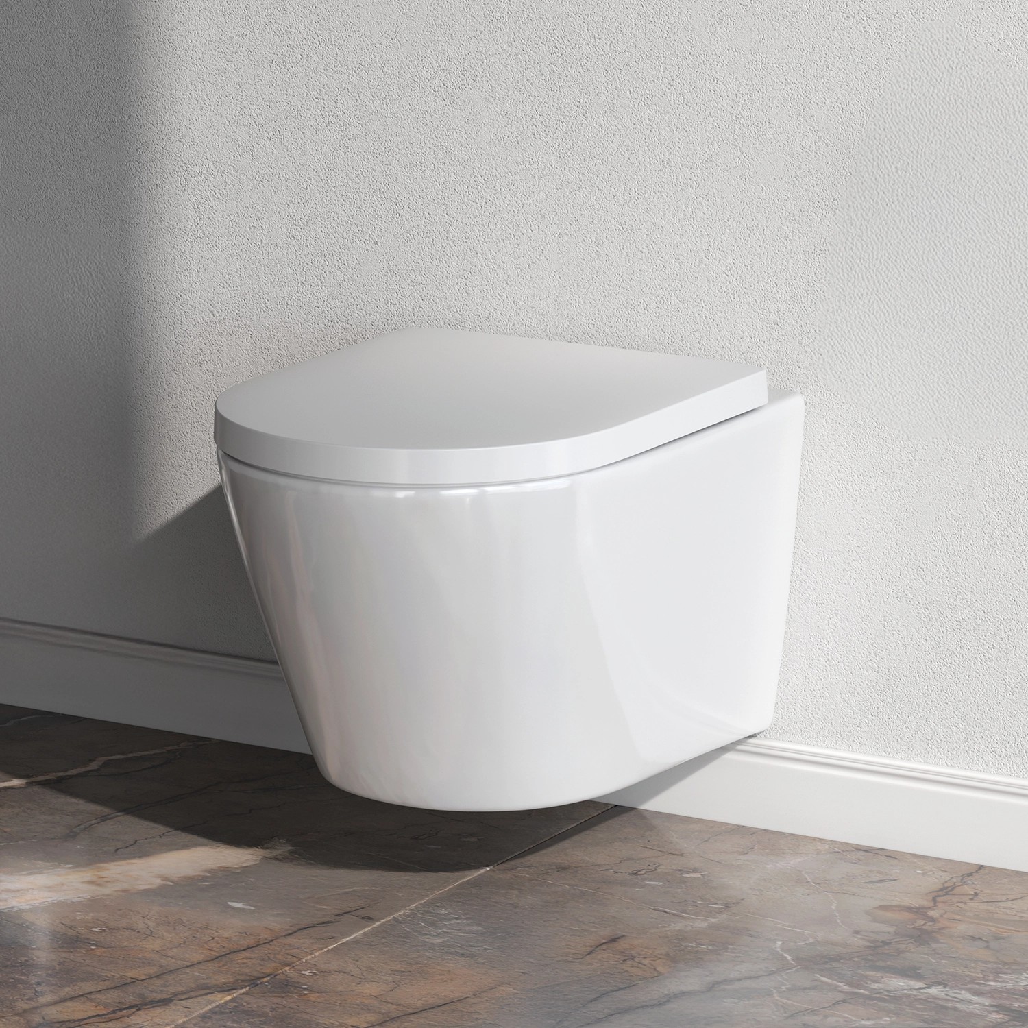 AM.PM Wand WC Set mit Vorwandelement und Drückerplatte, Komplettset für moderne Badezimmer.