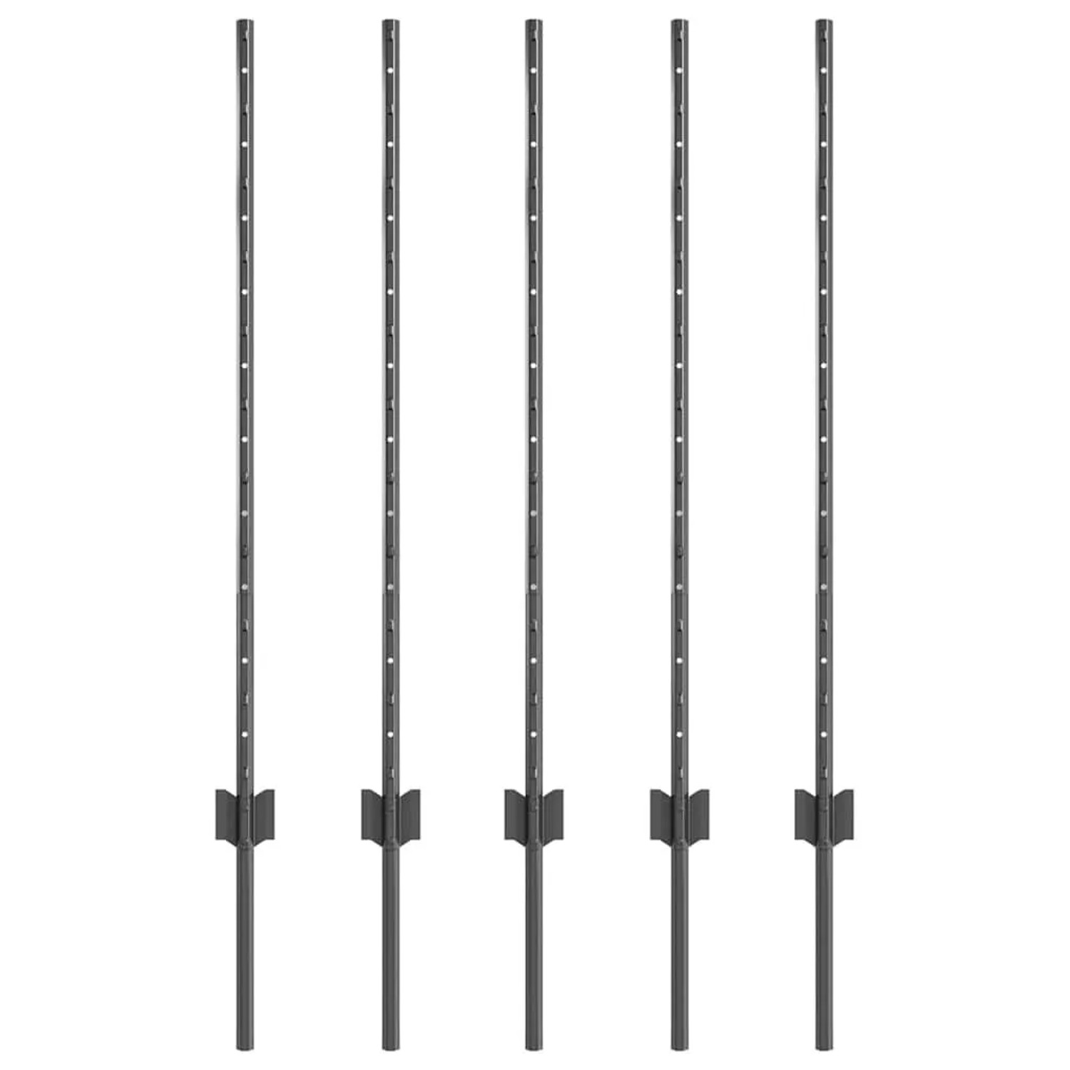 vidaXL Zaunpfosten 5 Stk Grau 100 cm Stahl 42006280 günstig online kaufen