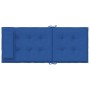 4er Set blaue Hochlehner Auflagen aus Oxford-Gewebe für Gartenstühle.