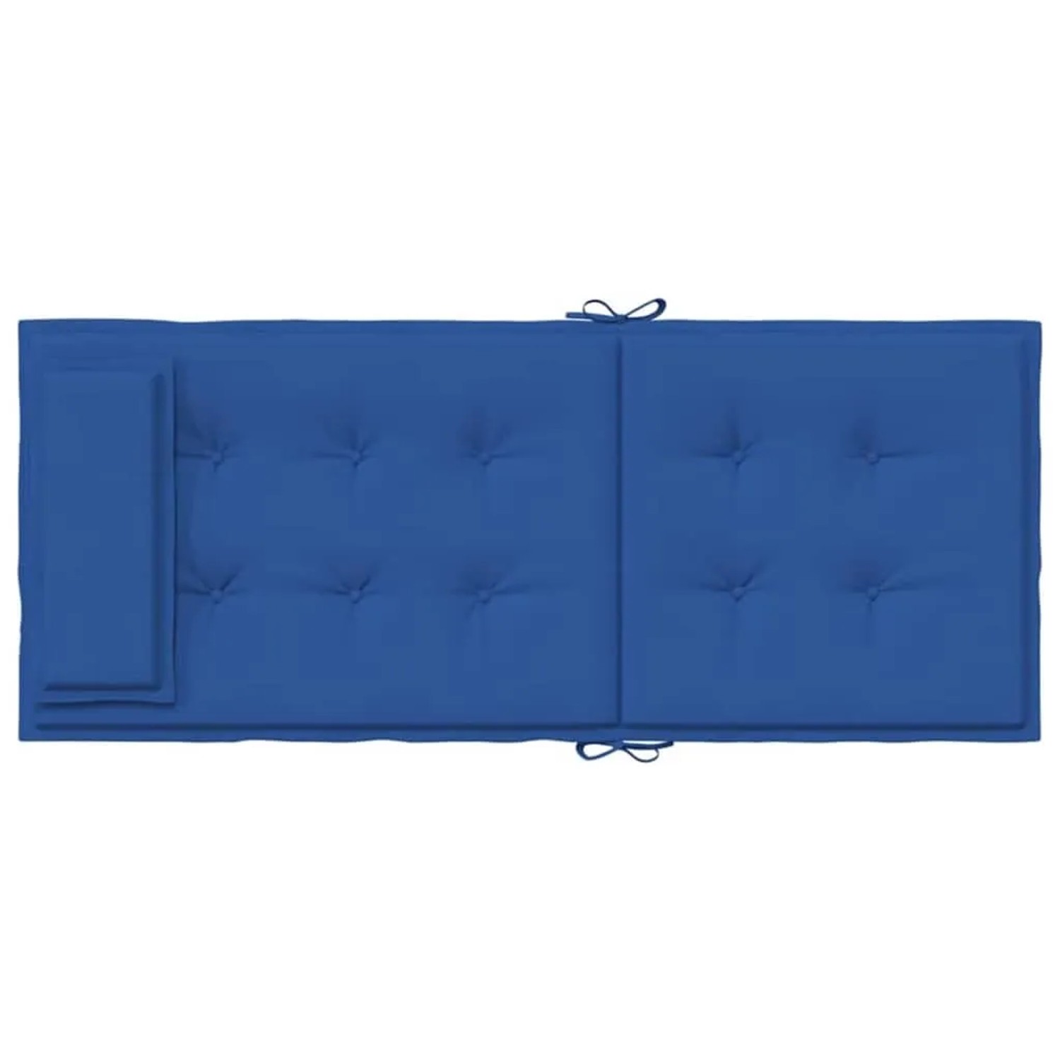 4er Set blaue Hochlehner Auflagen aus Oxford-Gewebe für Gartenstühle.
