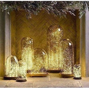 SALCAR LED Lichterkette warmweiß, in Glasglocken dekoriert. Funkelnde Weihnachtsdeko für innen & außen.
