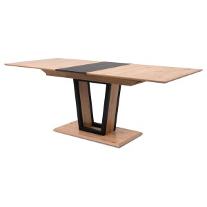 Furn.Design Esstisch in Eiche und Schwarz Ausziehbar Küchentisch 160 - 200 x 90 cm Borja