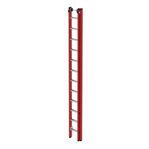 PROREGAL Sprossen-Schiebeleiter, 2-teilig, GFK/Alu, 2x12 Sprossen ohne Traverse.