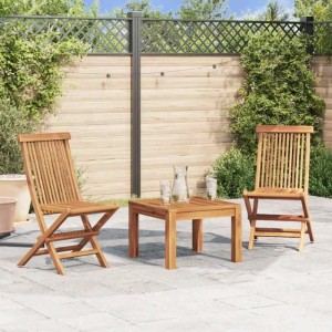 vidaXL Klappbare Gartenstühle 2 Stk Massivholz Teak 41993