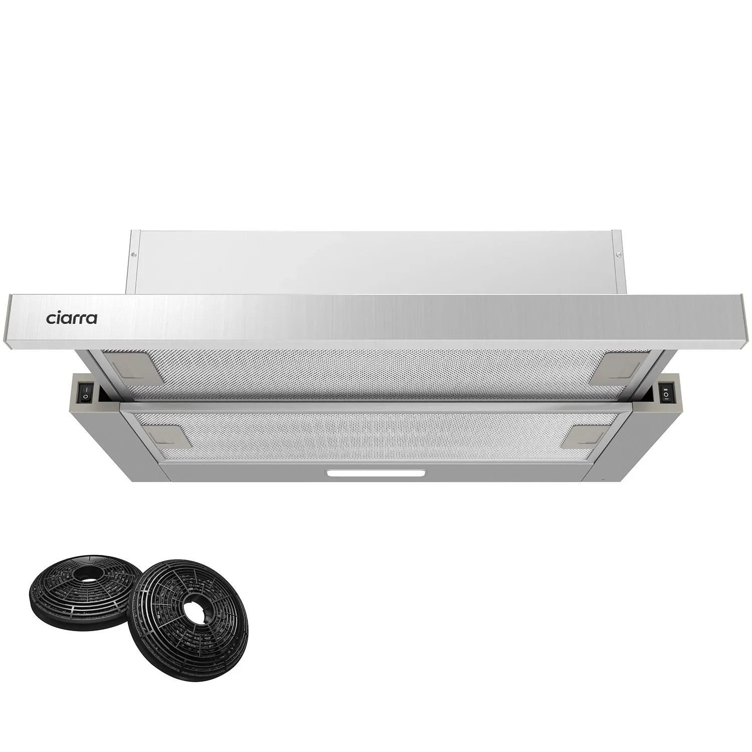 CIARRA Flachschirmhaube 60 cm 391 m³/h A++ Ausziehbare Dunstabzugshaube VM6906DS