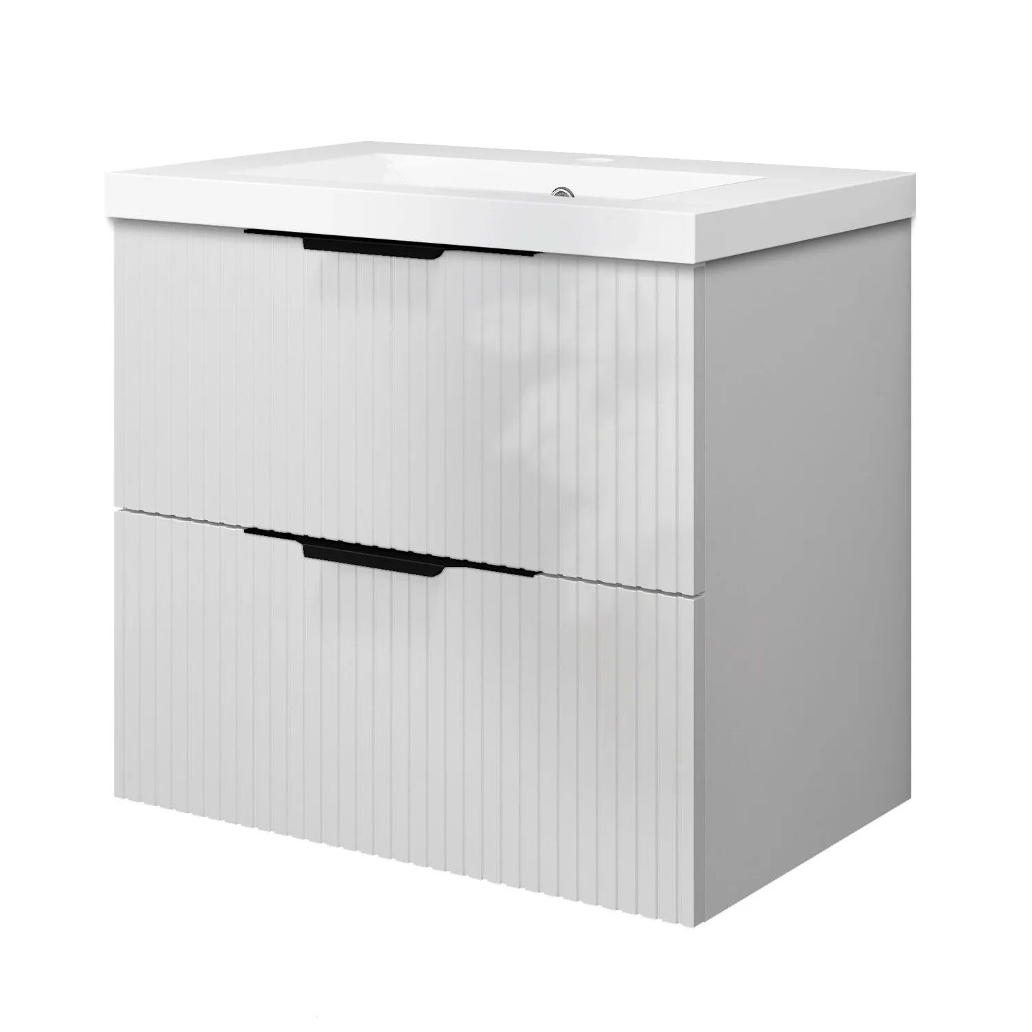 Duschspa Badmöbel 60cm Waschtisch mit Unterschrank Hochglanz Weiß