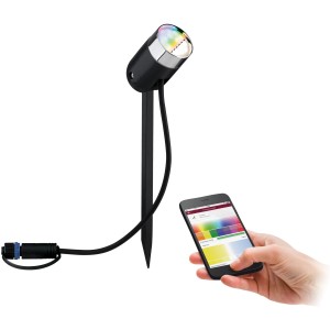 Paulmann Plug & Shine Pike RGBW Gartenstrahler mit Erdspieß, steuerbar per App.