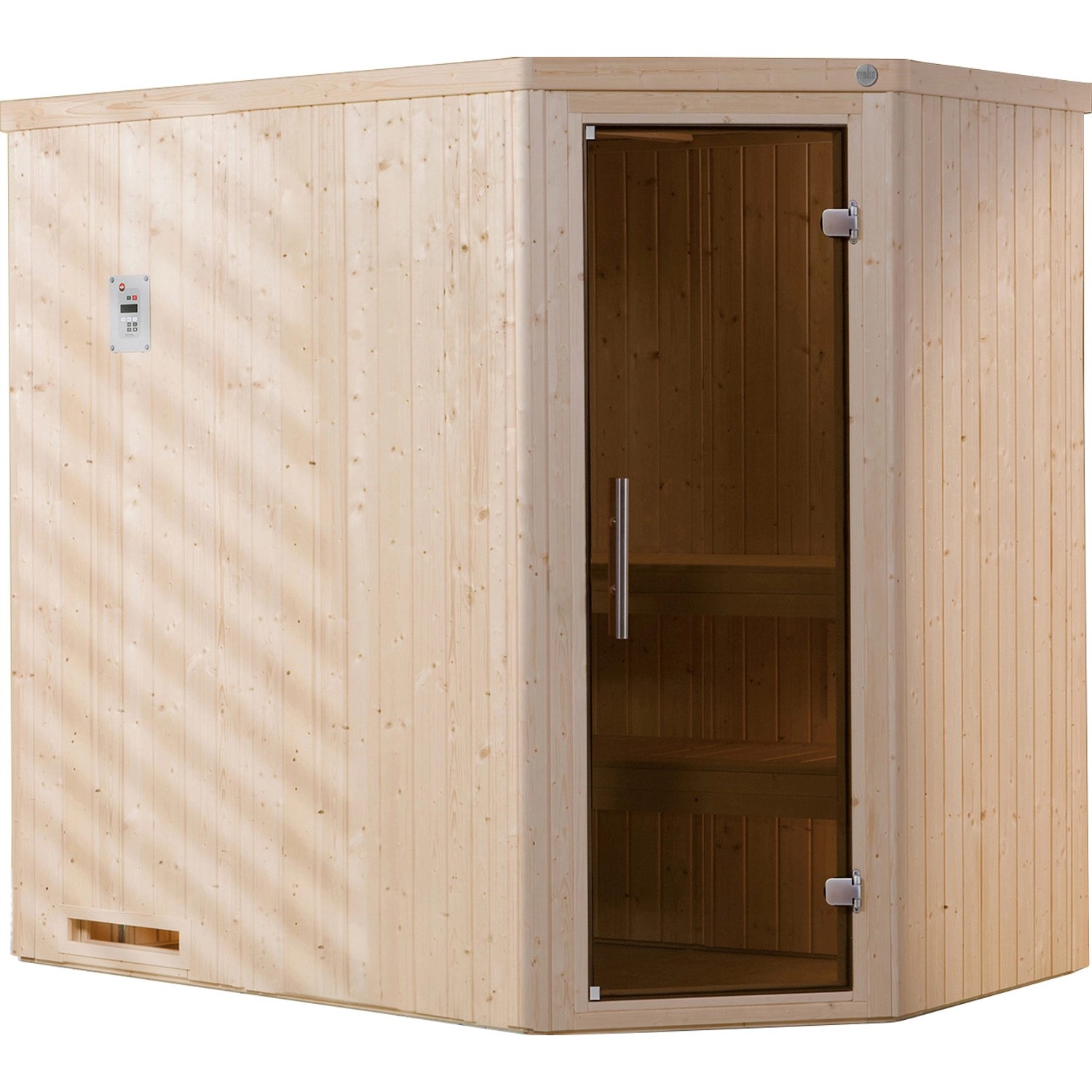 Weka Element-Ecksauna Varberg Glastür 144 x 194 x 199 cm