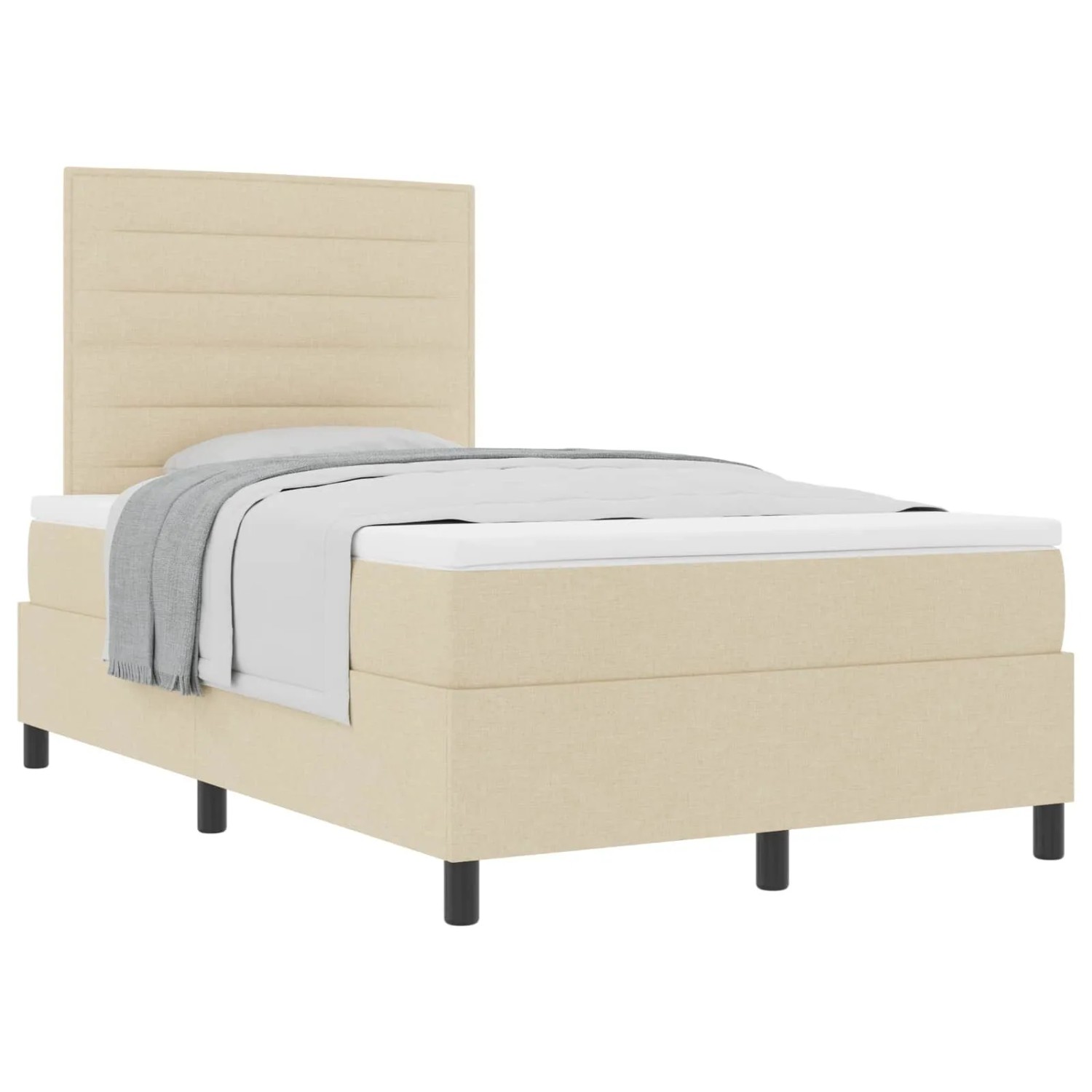 Thumbnail - vidaXL Boxspringbett mit Matratze Creme 120 x 190 cm Stoff 3339299