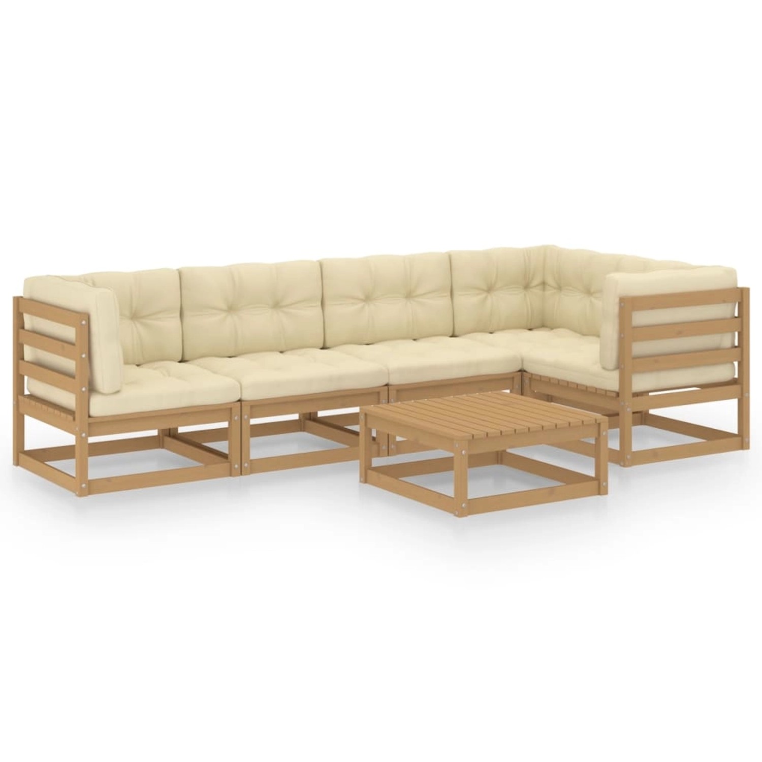 6-tlg. Garten-lounge-set Mit Kissen Kiefer Massivholz günstig online kaufen