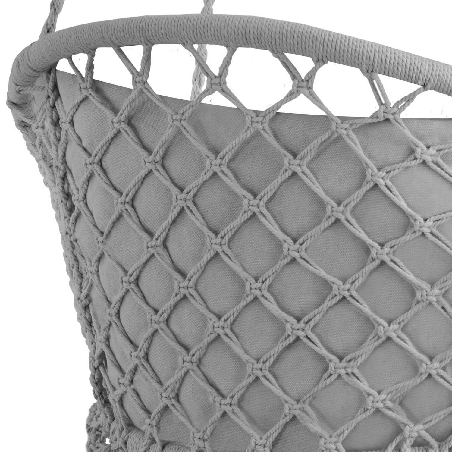 Tectake Hängesessel Samira Mit Dickem Sitzkissen Stabile Halteseile  81 x 80 x 139 cm Grau_10