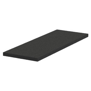 Schwarzes GS Terrassen Gummipad, 150x50x5 mm, für Terrassendielen Unterkonstruktion.