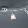 Trio LED-Spot Levisto mit 3 Strahlern, Nickel matt und alabasterfarbenem Glas.