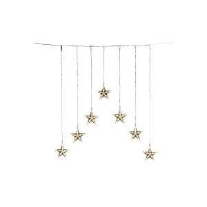 Konstsmide LED-Lichtervorhang mit 7 Sternen und 35 warmweißen LEDs für Innen und Außen.