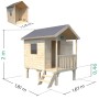 Soulet Kinderspielhaus Kangourou+ aus Holz mit Terrasse, 167x181x200cm. Ideal für Kinder zum Spielen im Garten.