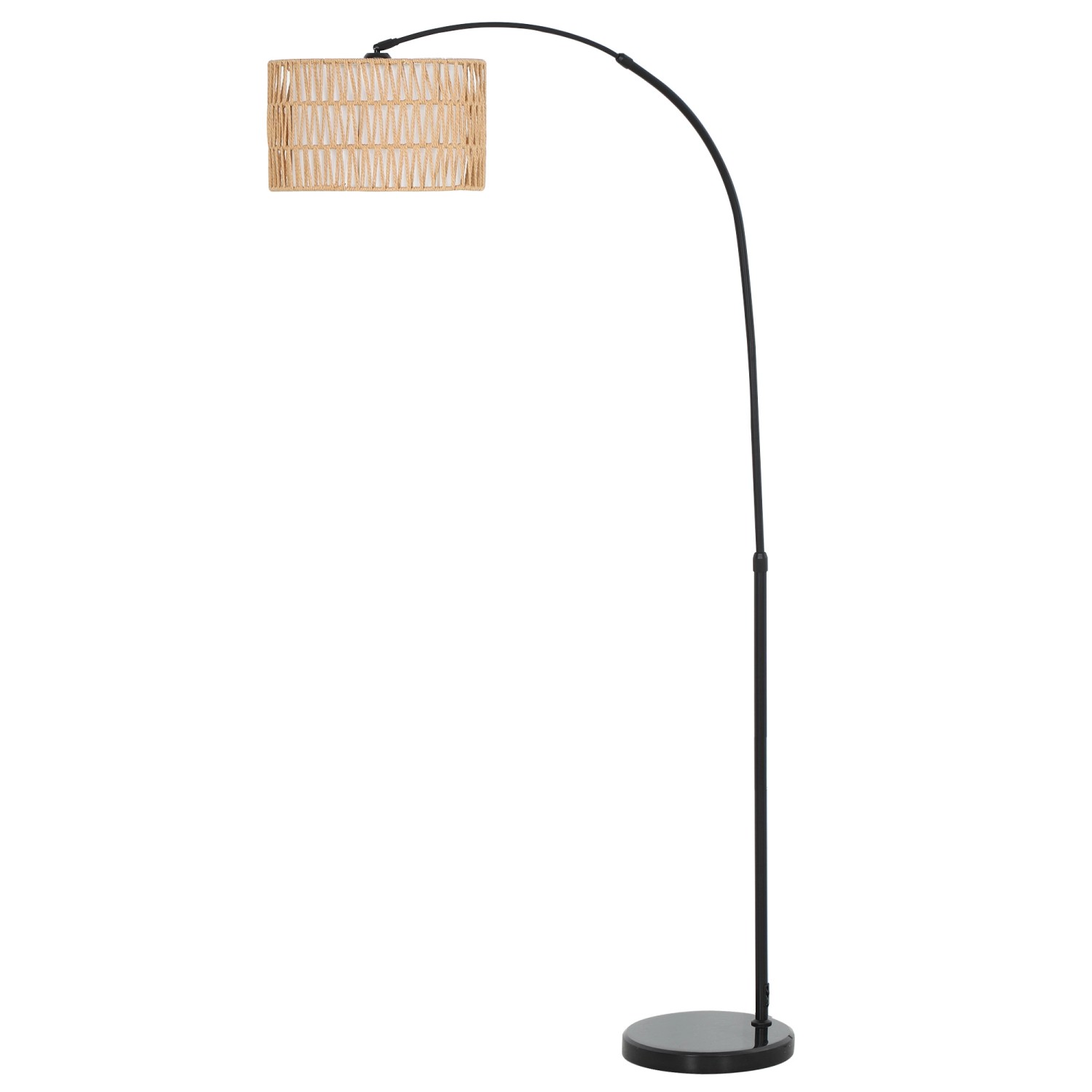 HOMCOM Stehlampe Metall Marmor 93L x 34B x 144-175H cm Schwarz Braun