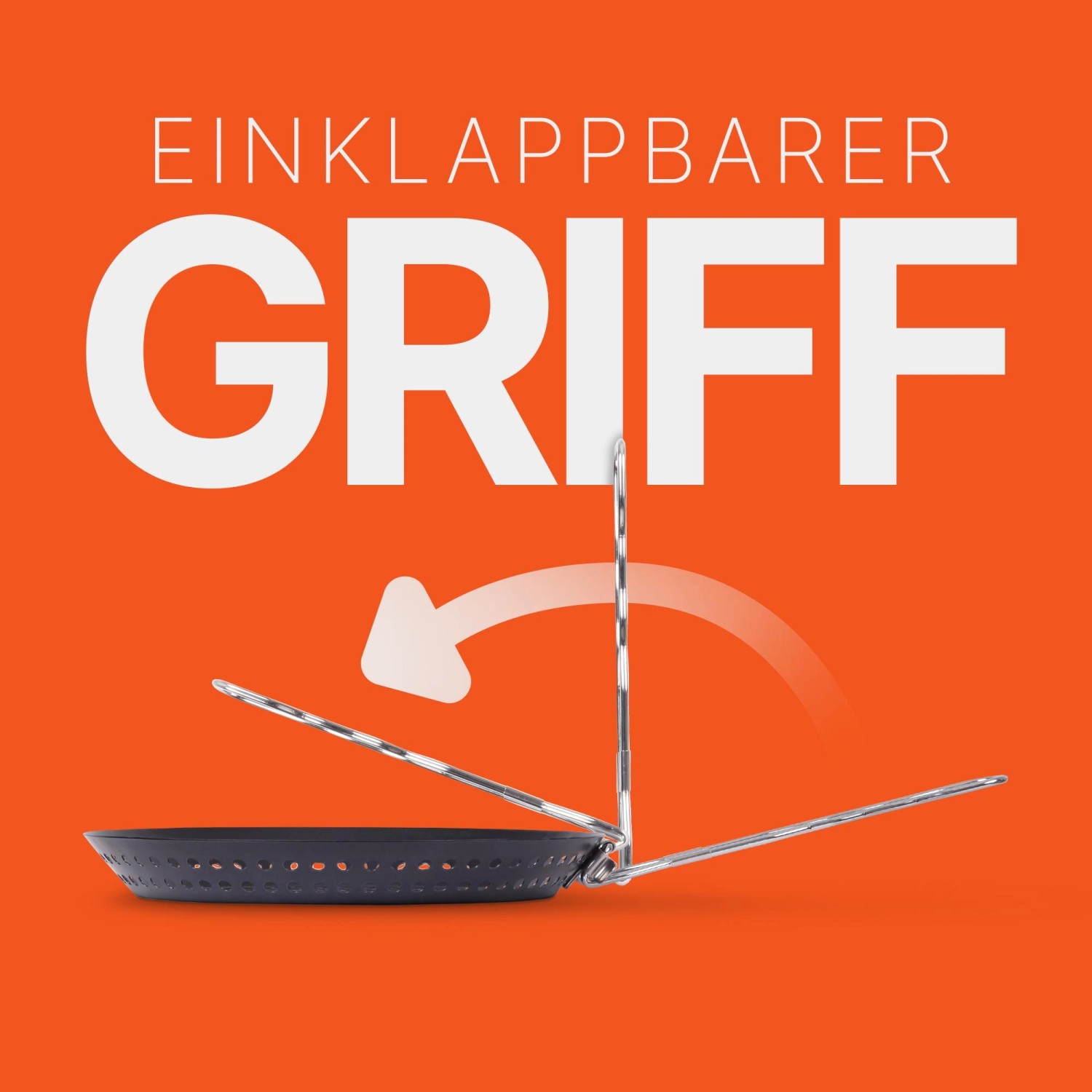 Bestlivings Grillpfanne Ø30cm mit einklappbarem Griff für Grills und Lagerfeuer.
