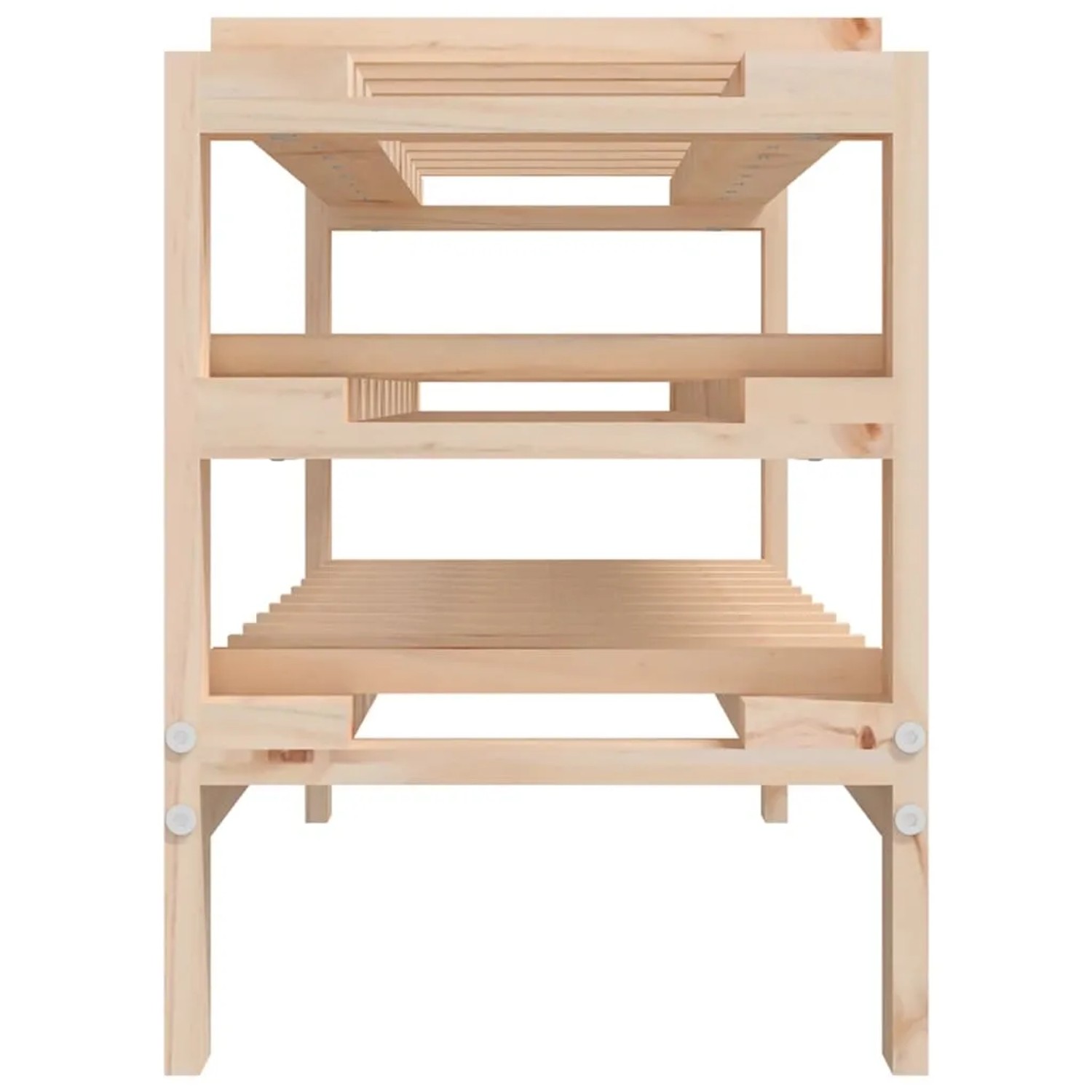 VidaXL Weinregal aus Kiefernholz, 109,5x30x42 cm, für bis zu 30 Flaschen.