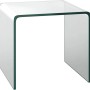 Moderner U-förmiger COSTWAY Beistelltisch aus Glas, ideal als Nachttisch oder Bürotisch.