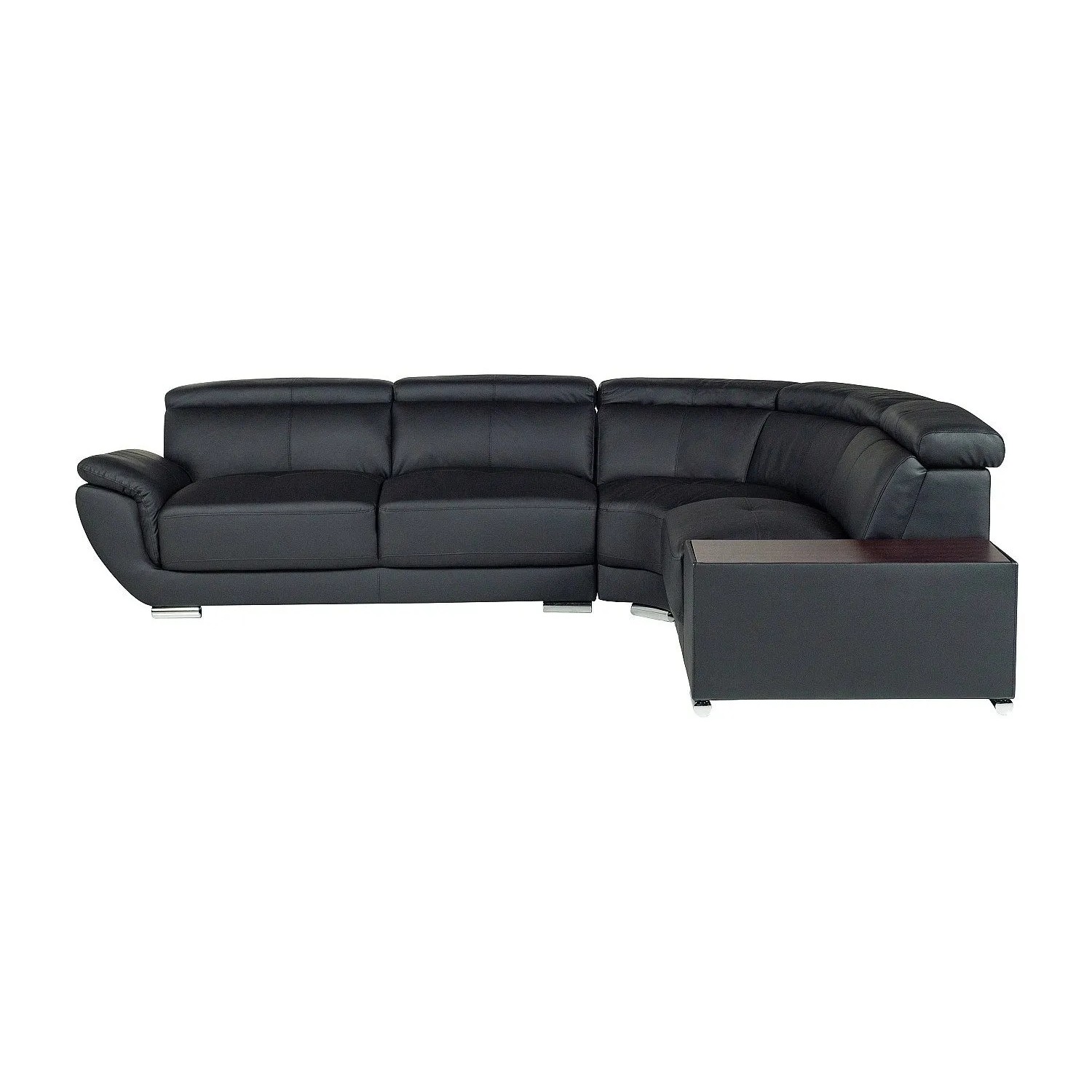 Vente-unique Sofa Ohne Schlafmöglichkeit Nahia Schwarz 306 cm