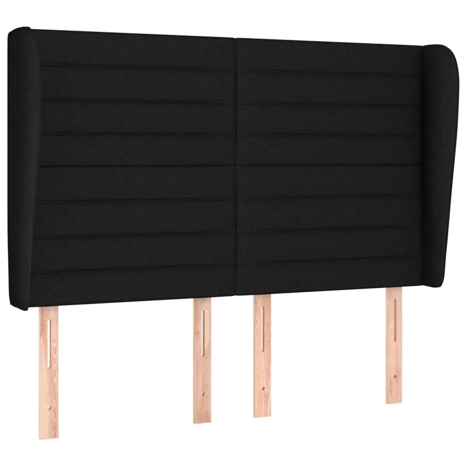 vidaXL Kopfteil mit Ohren Schwarz 147x23x118/128 cm Stoff 3118096