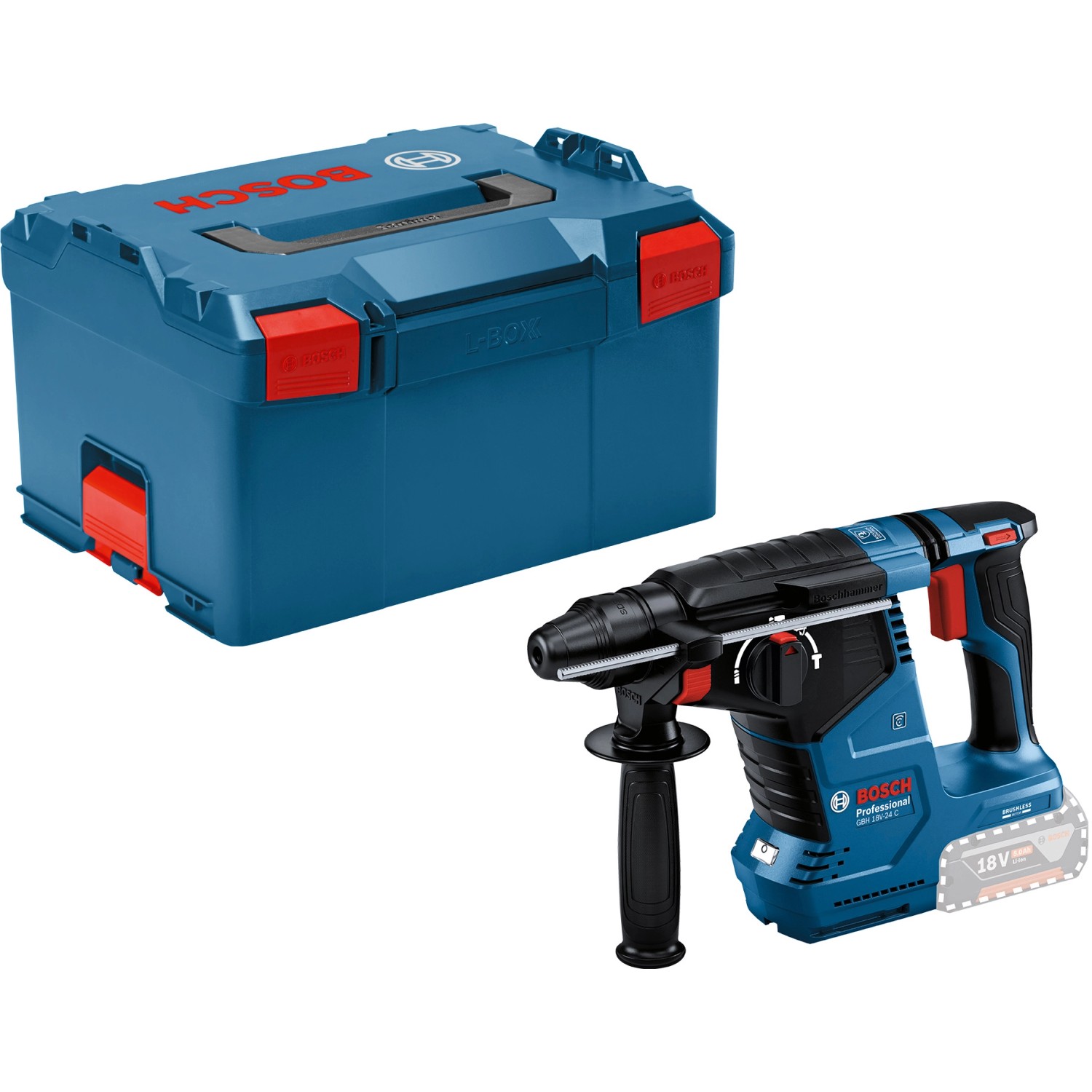 Bosch Professional 18 V Akku-Bohrhammer GBH 18V-24 C Solo mit L-Boxx