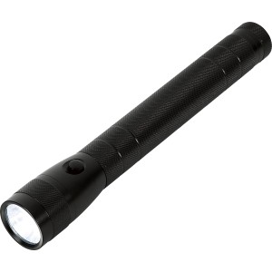 Schwarze LED Stabtaschenlampe (10 W) der Power Line aus Metall, mit Fokusfunktion.