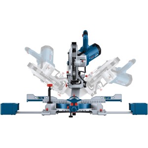 Bosch Professional GCM 305-254 Kapp- und Gehrungssäge, verschiedene Winkel dargestellt.