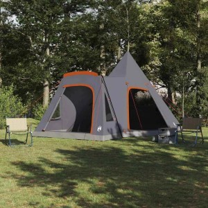 vidaXL Teepee Zelt mit Dach Grau und Orange 545 x 450 x 295 cm 42004001